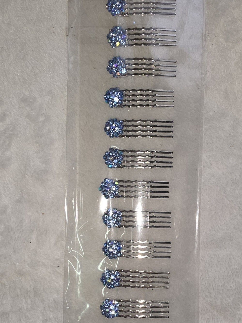 Blue Crystal Hair Bobby Pins Combs